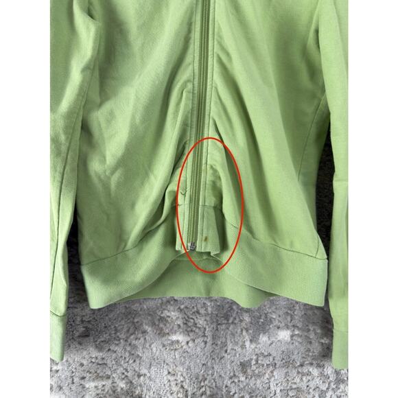 Talbots Petites Sz P Mock Neck Stretch Full Zip Sweater Green Cotton Long Sleeve - Picture 2 of 9